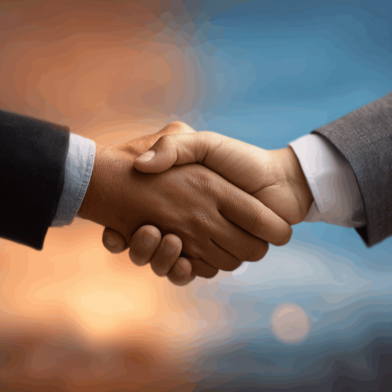 Close-up of two professionals shaking hands